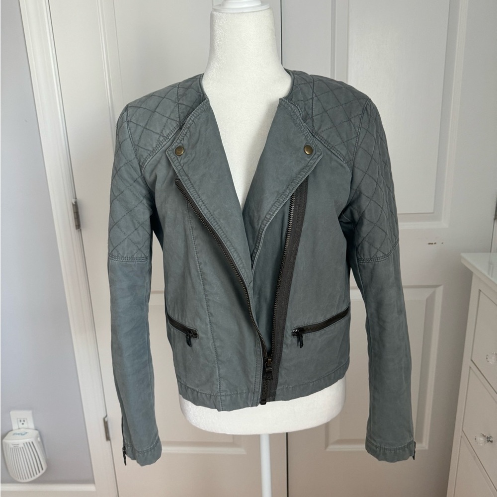 Gap Quilted Lined Moto Vintage Flight Utility Jacket